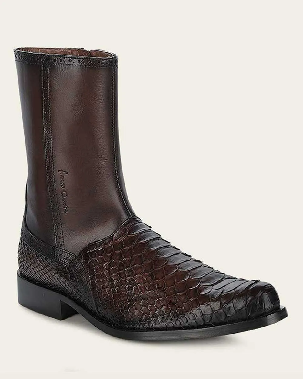 Dress brown python exotic boot