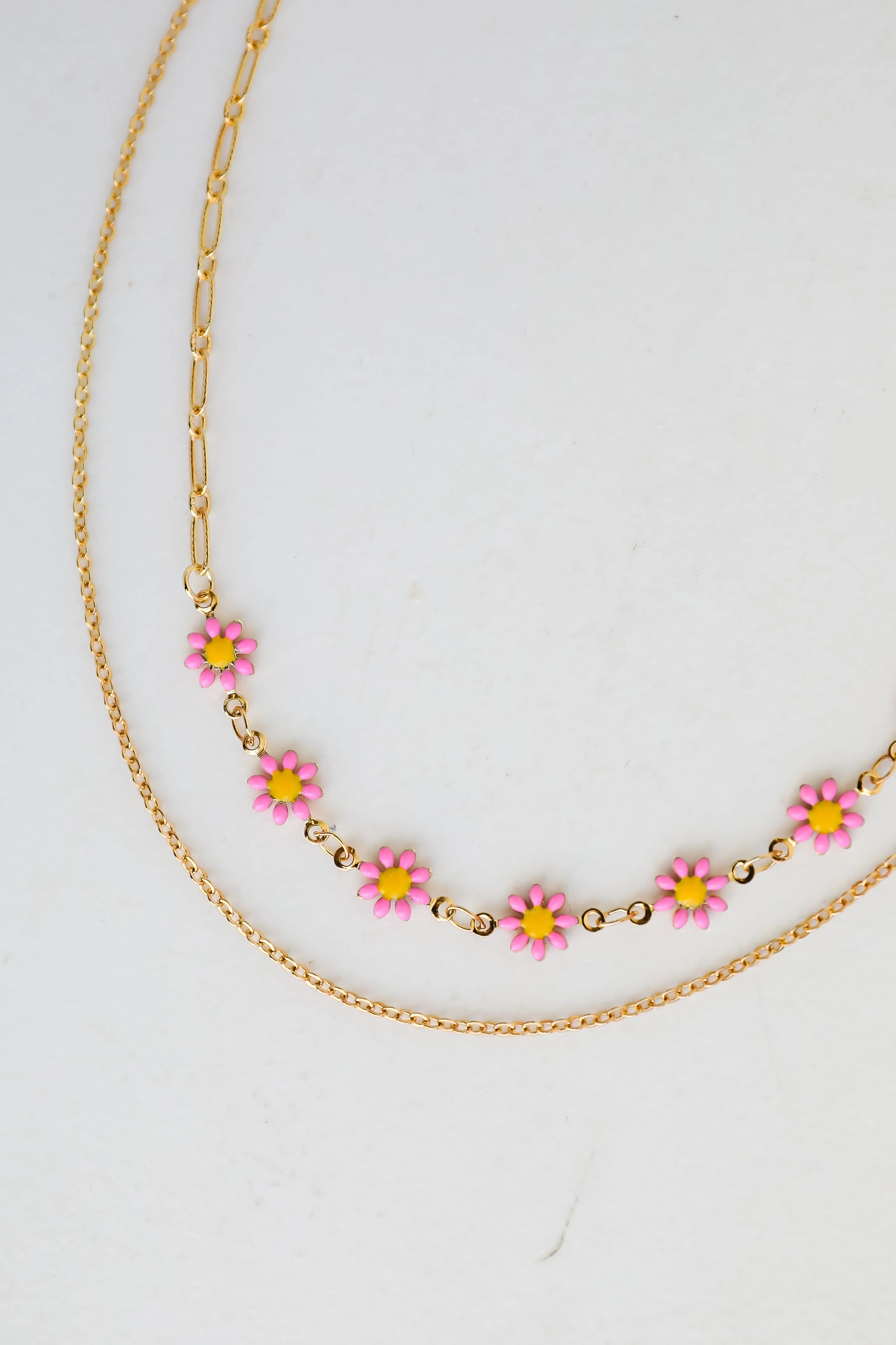 FINAL SALE - Bridget Gold Flower Charm Layered Necklace