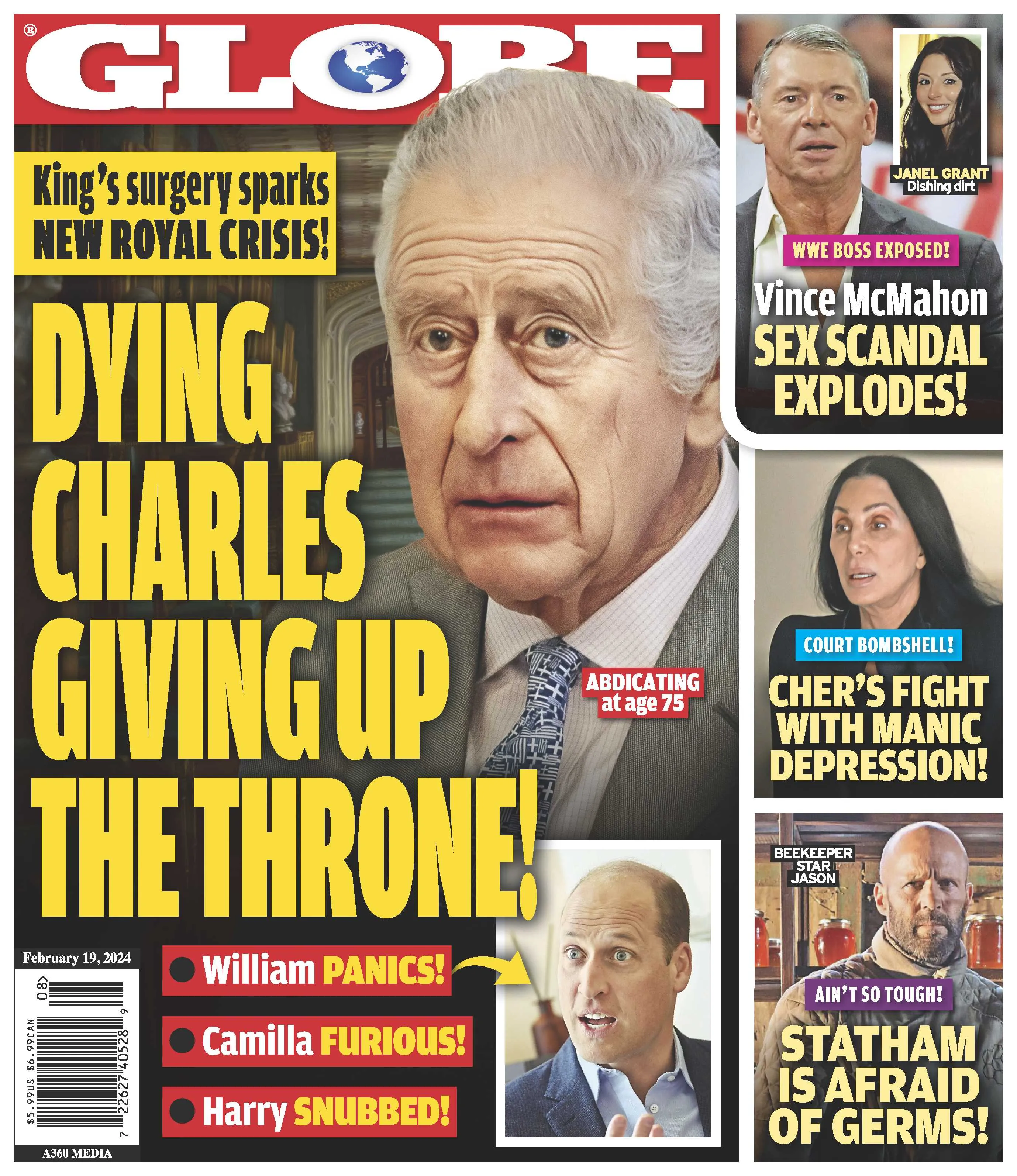 Globe - 02.19.24 Dying King Charles Giving Up the Throne