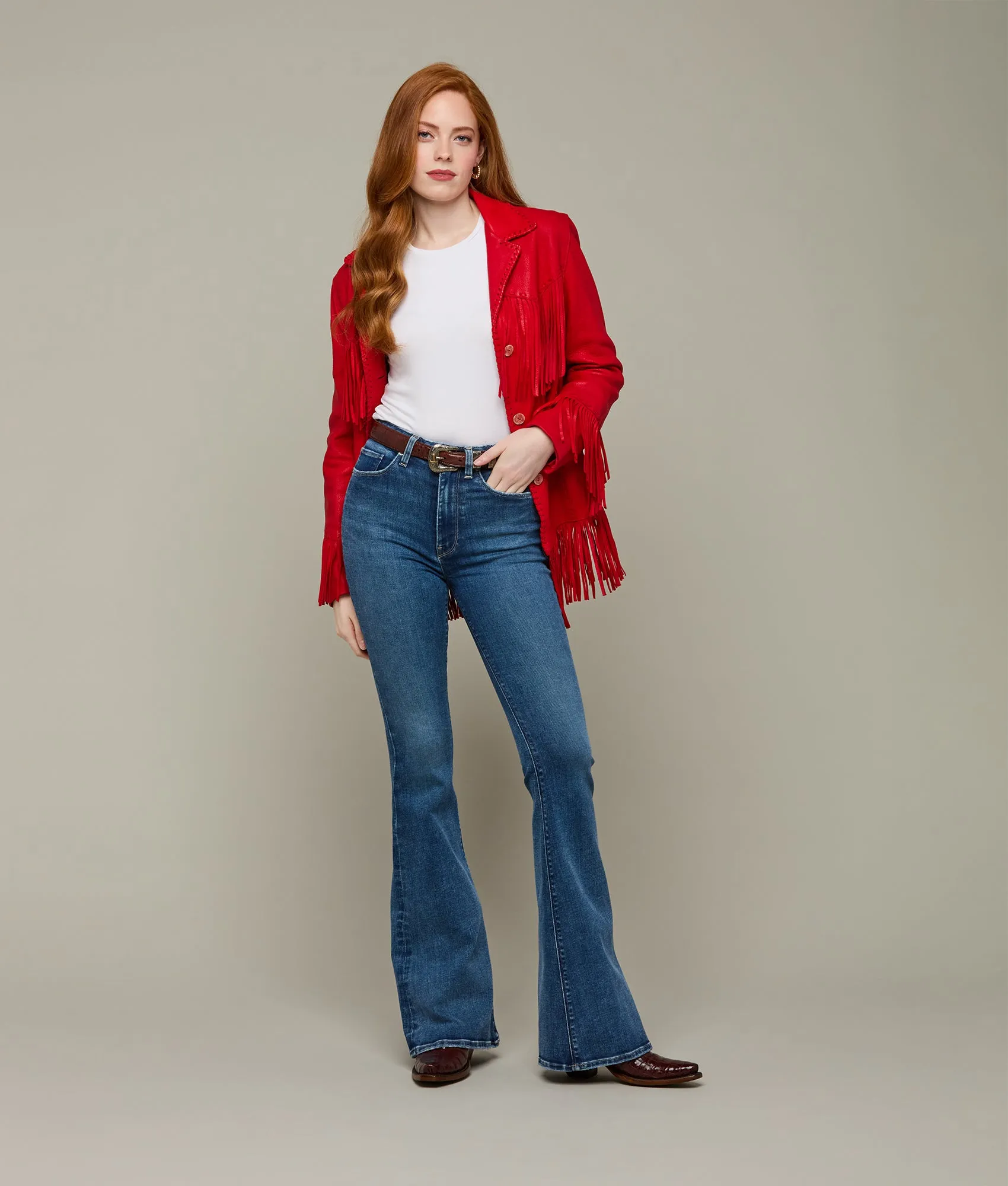 Holly High-Rise Flare Jean :: Harvest