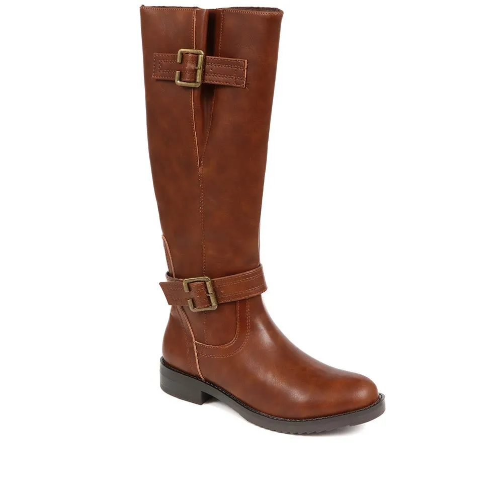 Knee High Flat Boots - PLAN38013 / 324 102