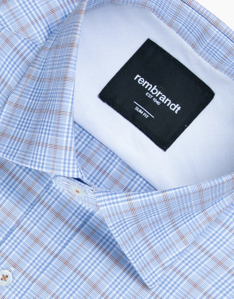 London Brown & Blue Check Shirt