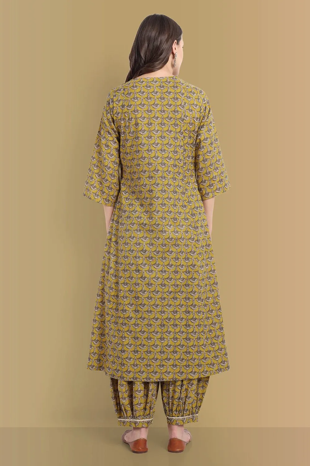 Maira A line kurta Ajrak Print