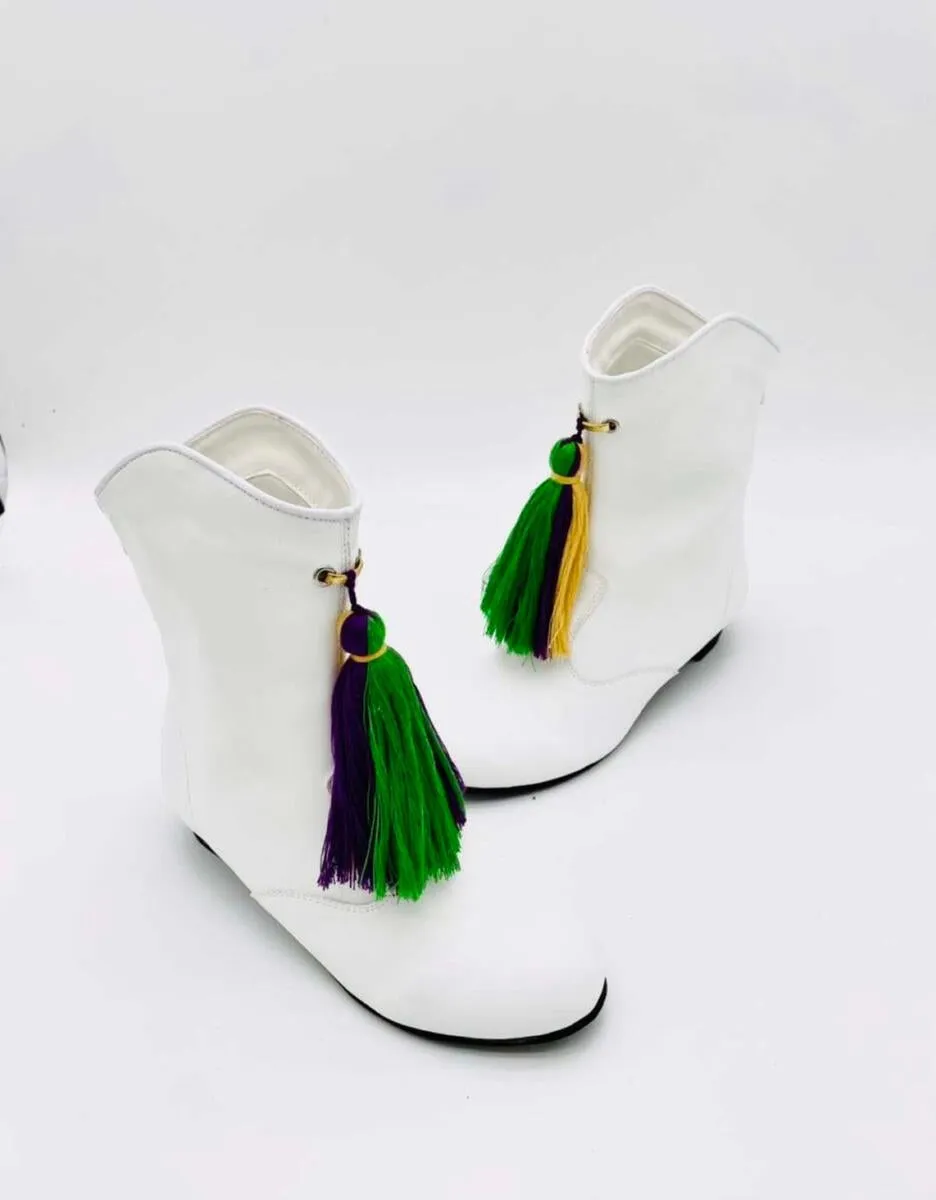 Majorette Boots w. Mardi Gras Tassel