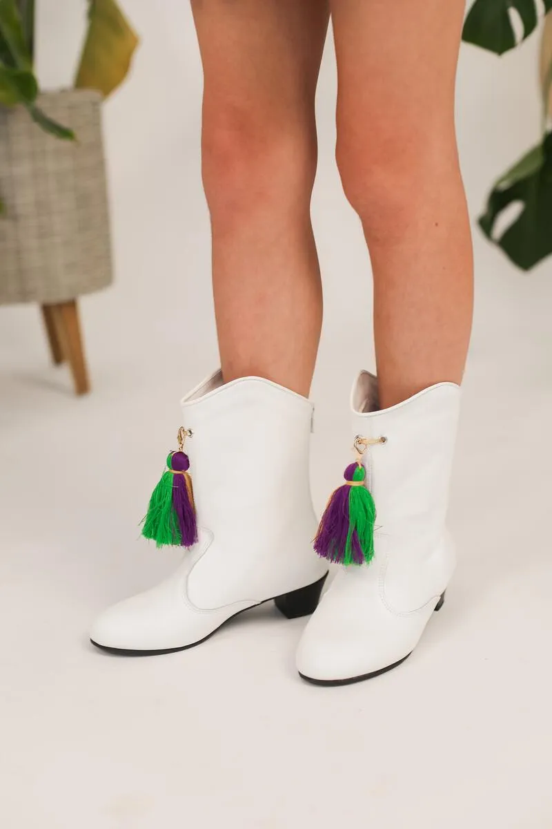 Majorette Boots w. Mardi Gras Tassel