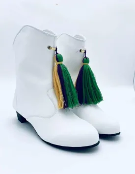 Majorette Boots w. Mardi Gras Tassel