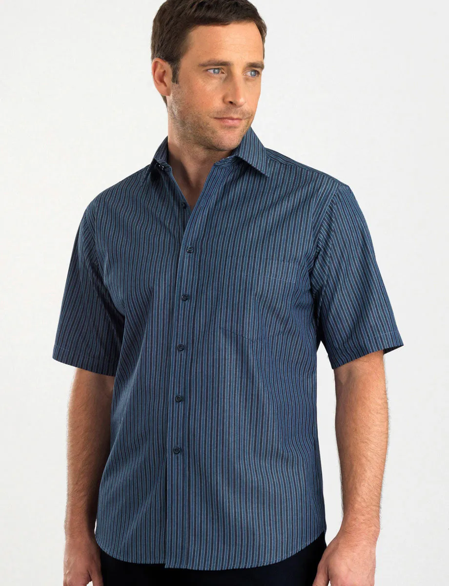 Mens Bold Stripe Slate Business Shirt