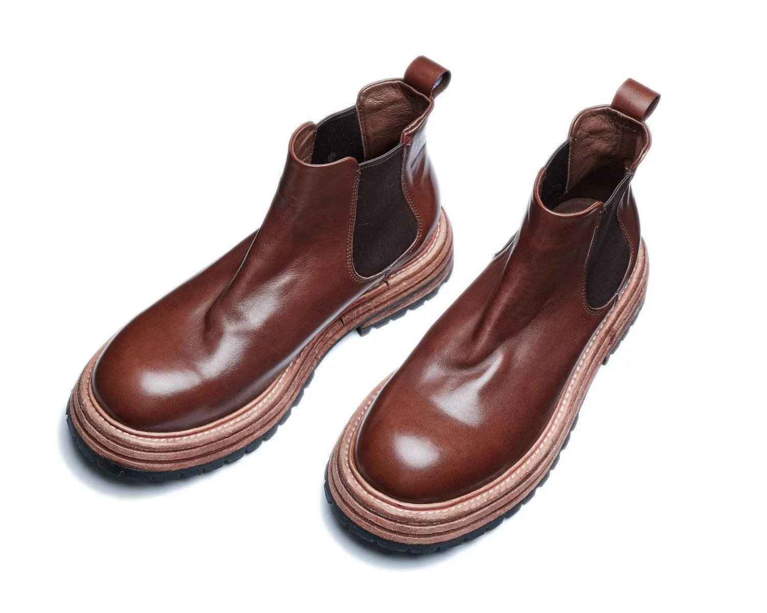 Men's Chelsea Boots Goodyear Welted Anti-Slip Leather Footwear