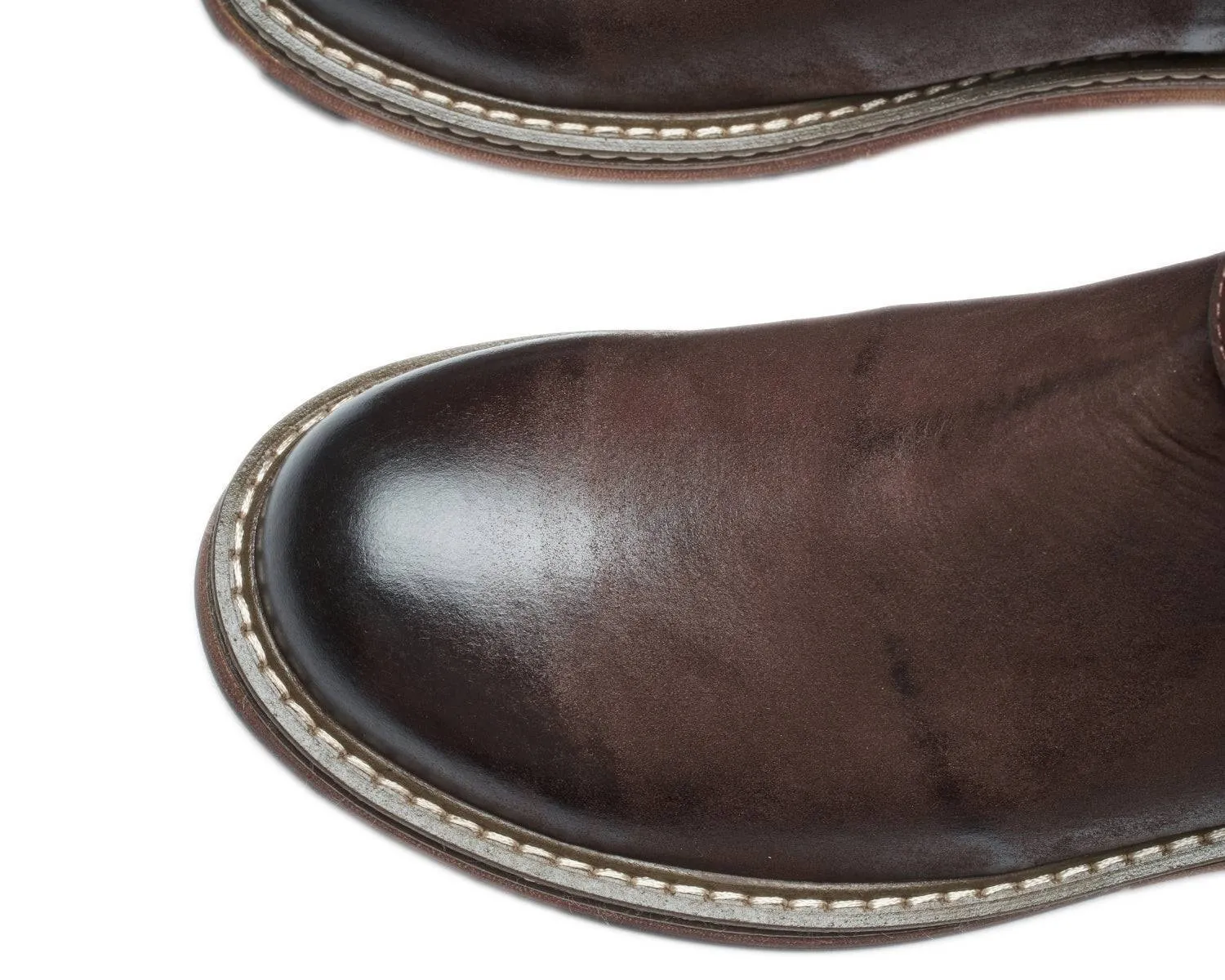 Men's Leather Chelsea Boots with Buckle - Goodyear Welt Construction