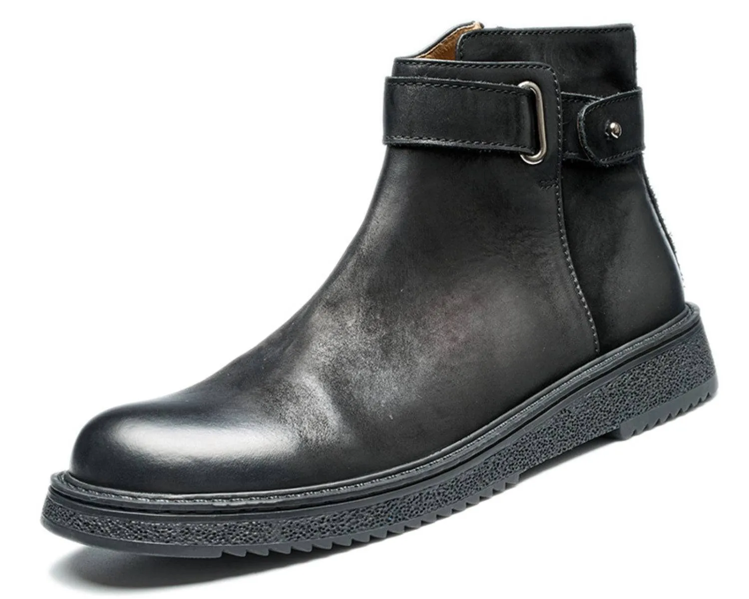 Men's Leather Chelsea Boots with Zipper - Goodyear Welt Construction