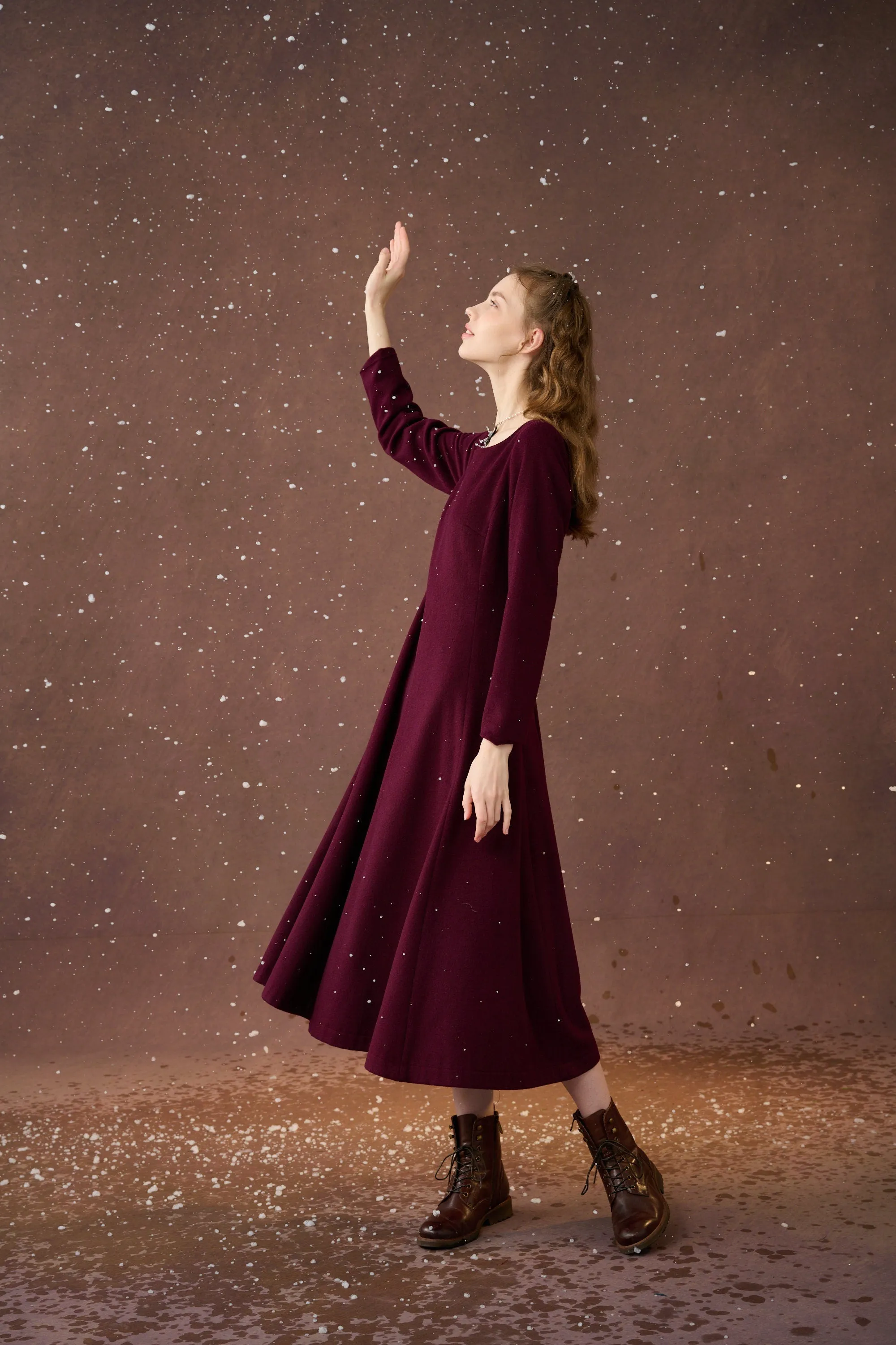 Mistletoe 17 | Vintage wool dress in Purple