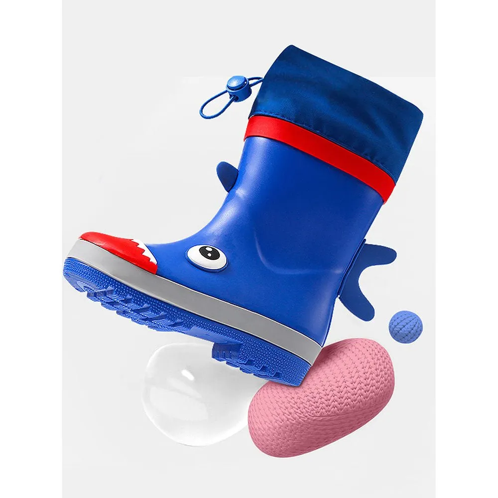 Mr.Choppy Head Flexible Rubber Rain Gumboots for Toddlers and Kids