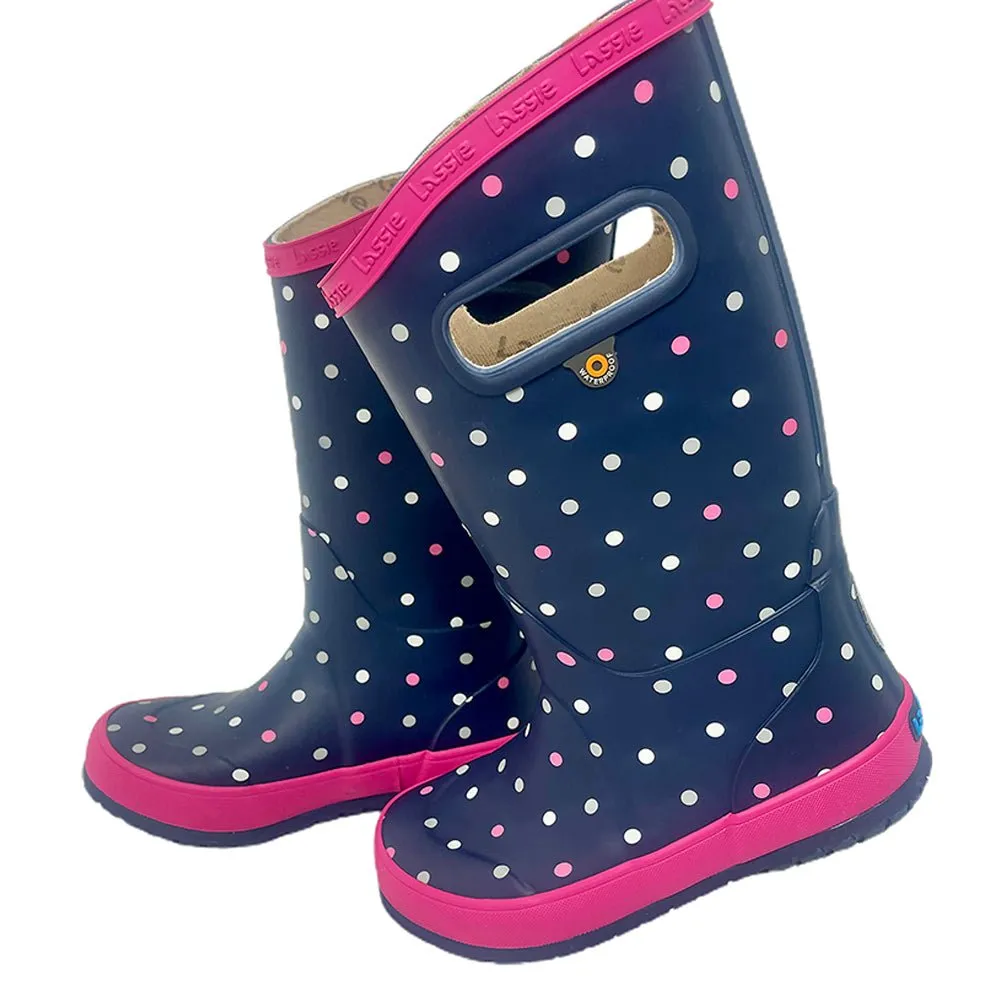 Ms. Dotty Curve ,  Flexible Rubber Rain Gumboots for Toddlers and Kids