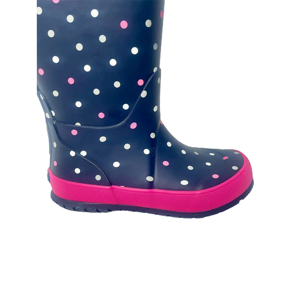 Ms. Dotty Curve ,  Flexible Rubber Rain Gumboots for Toddlers and Kids