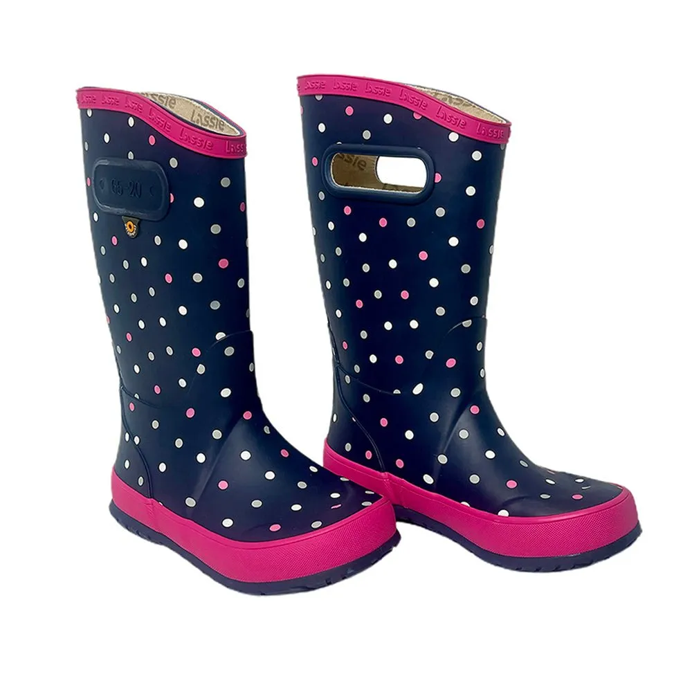 Ms. Dotty Curve ,  Flexible Rubber Rain Gumboots for Toddlers and Kids