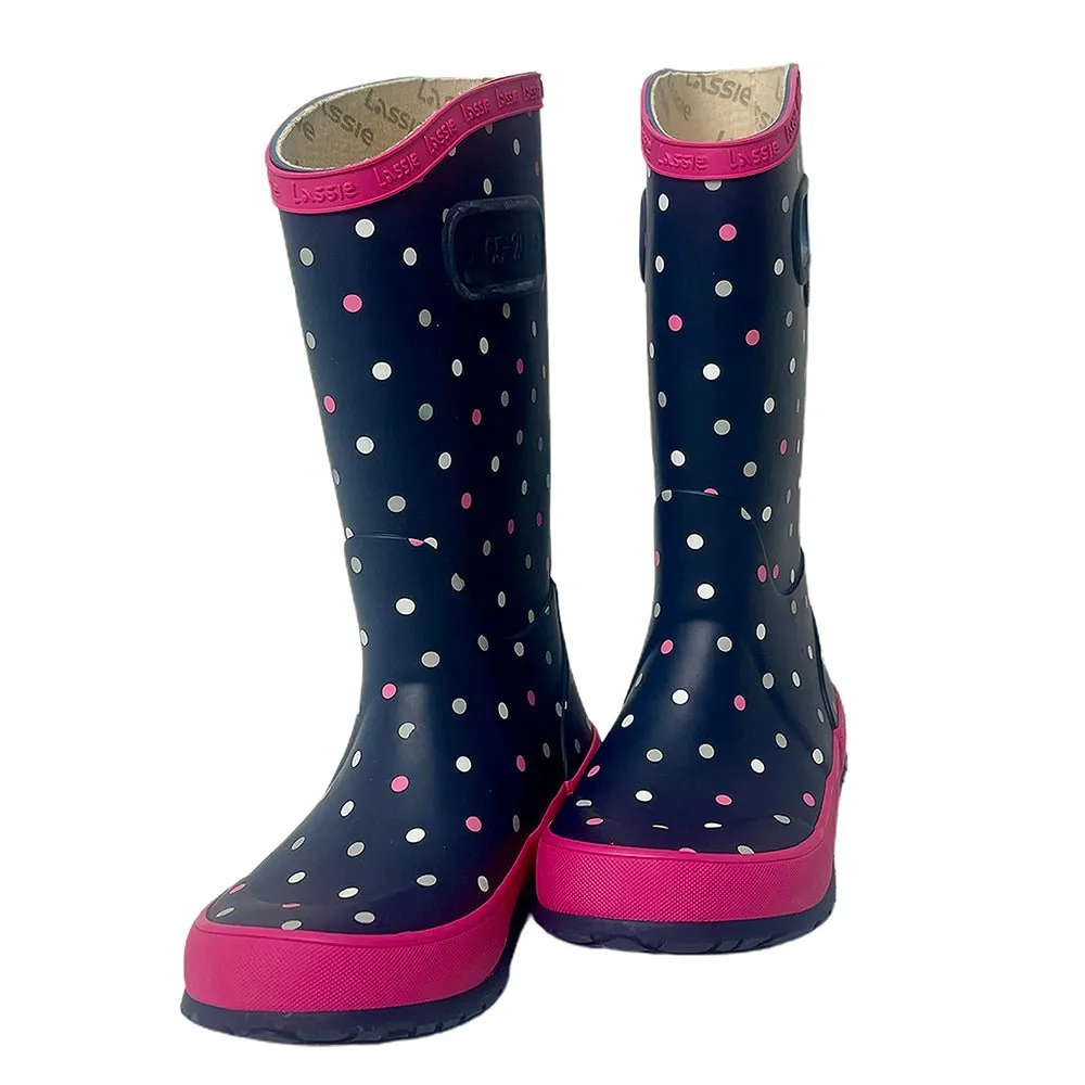 Ms. Dotty Curve ,  Flexible Rubber Rain Gumboots for Toddlers and Kids