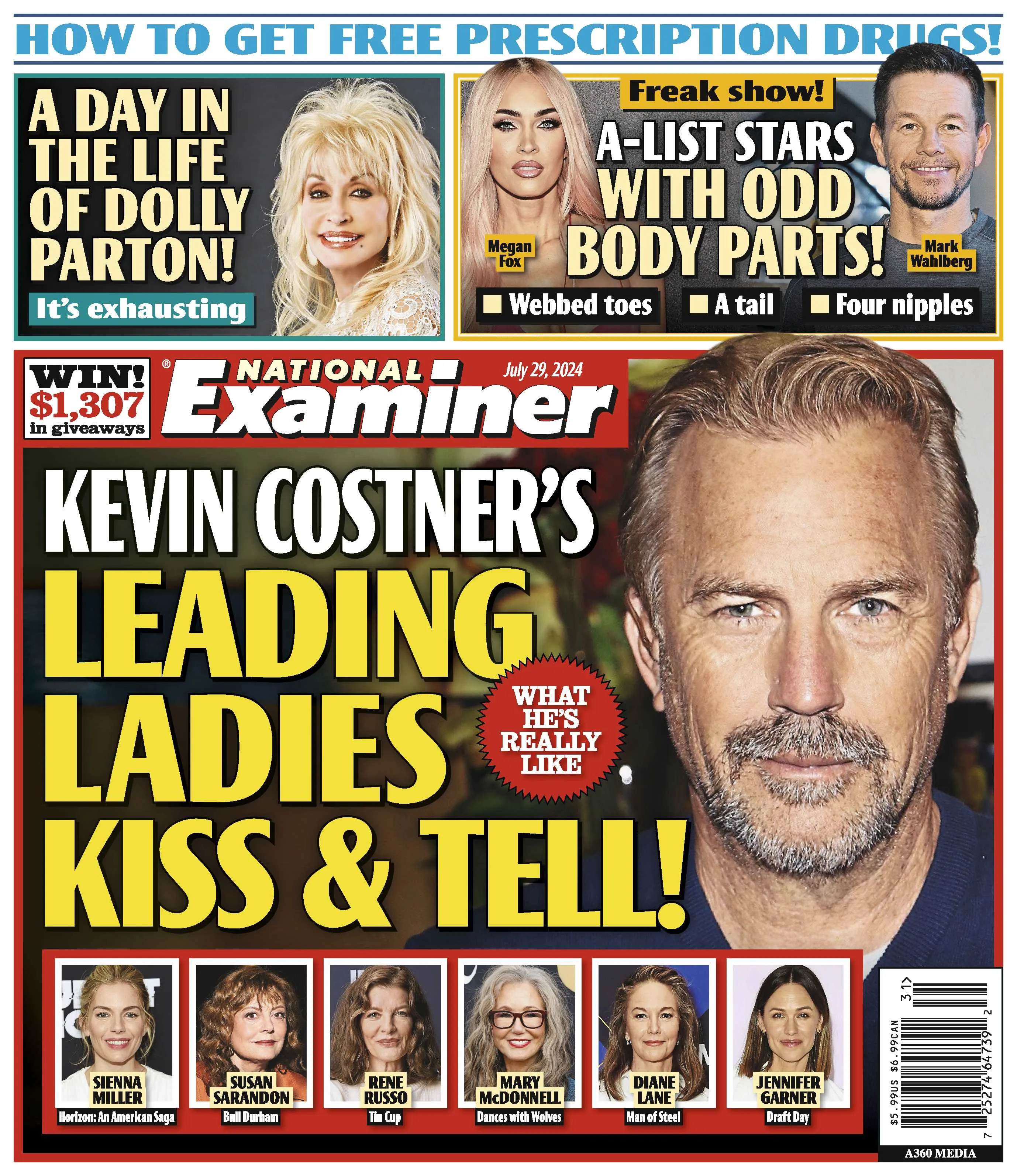 National Examiner - 07.29.24 Kevin Costner's Leading Ladies Kiss and Tell