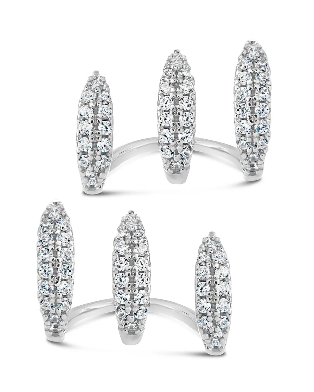 Nicolette CZ Cuff Stud Earrings