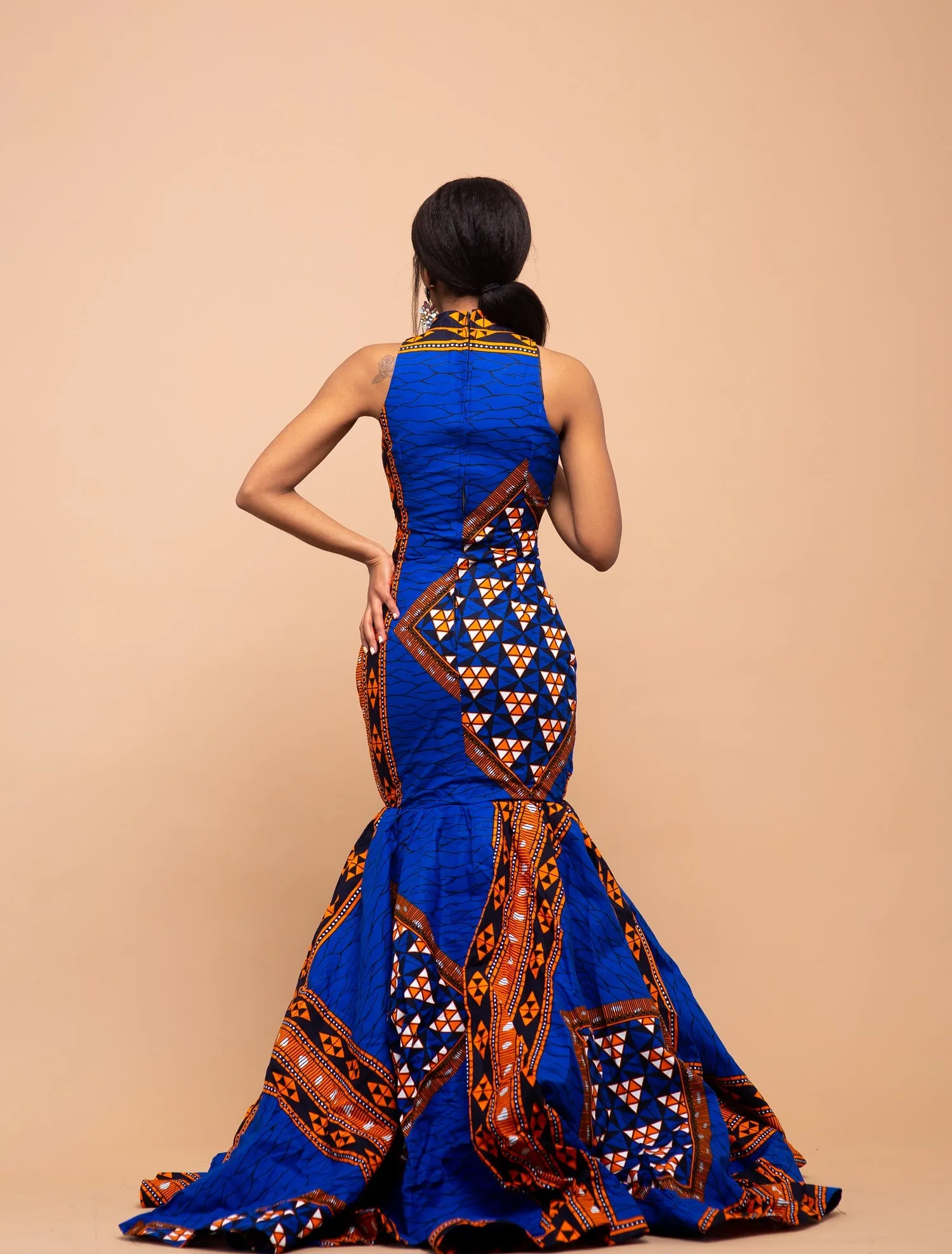 Reigh Ankara Maxi Dress | Blue African Print