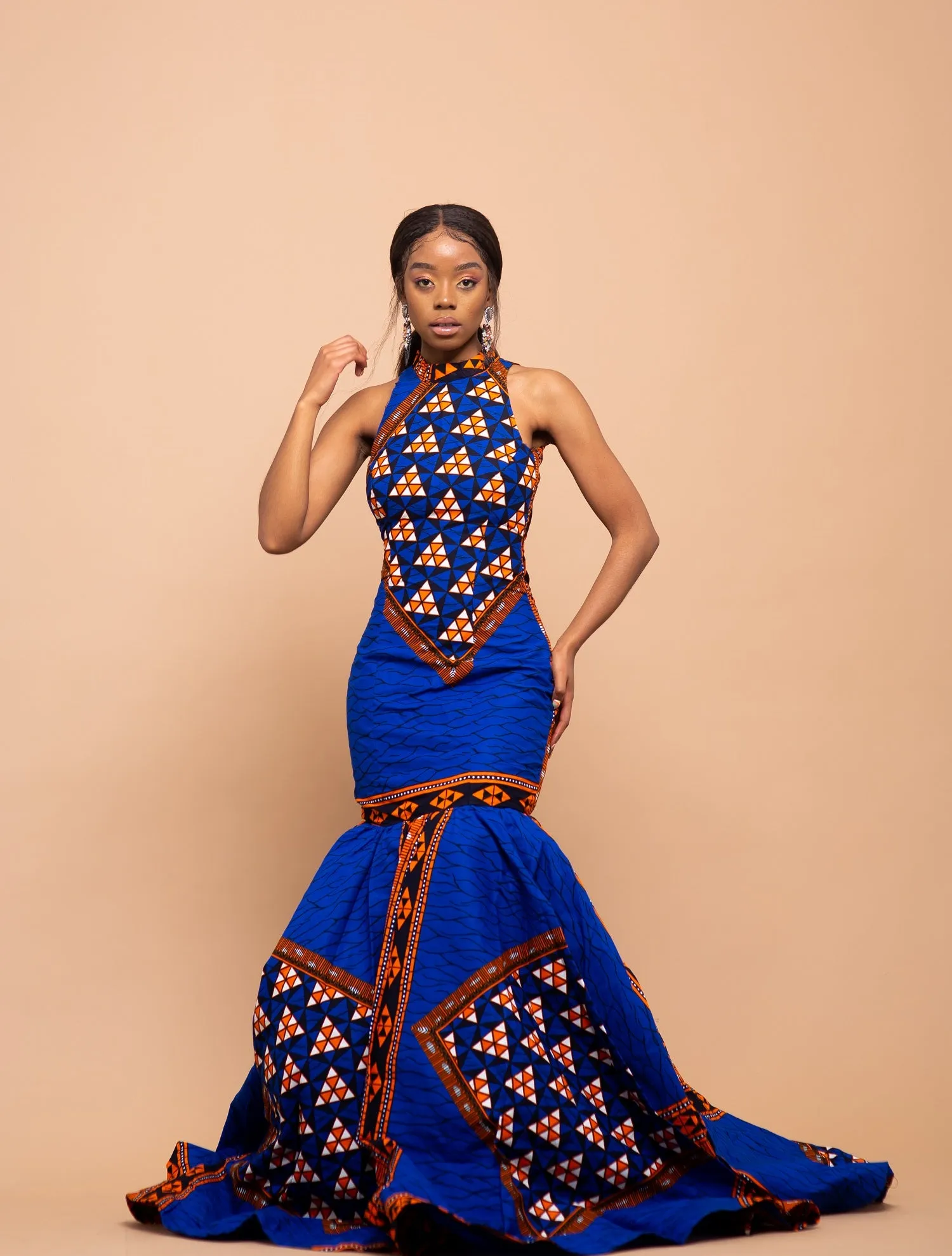 Reigh Ankara Maxi Dress | Blue African Print