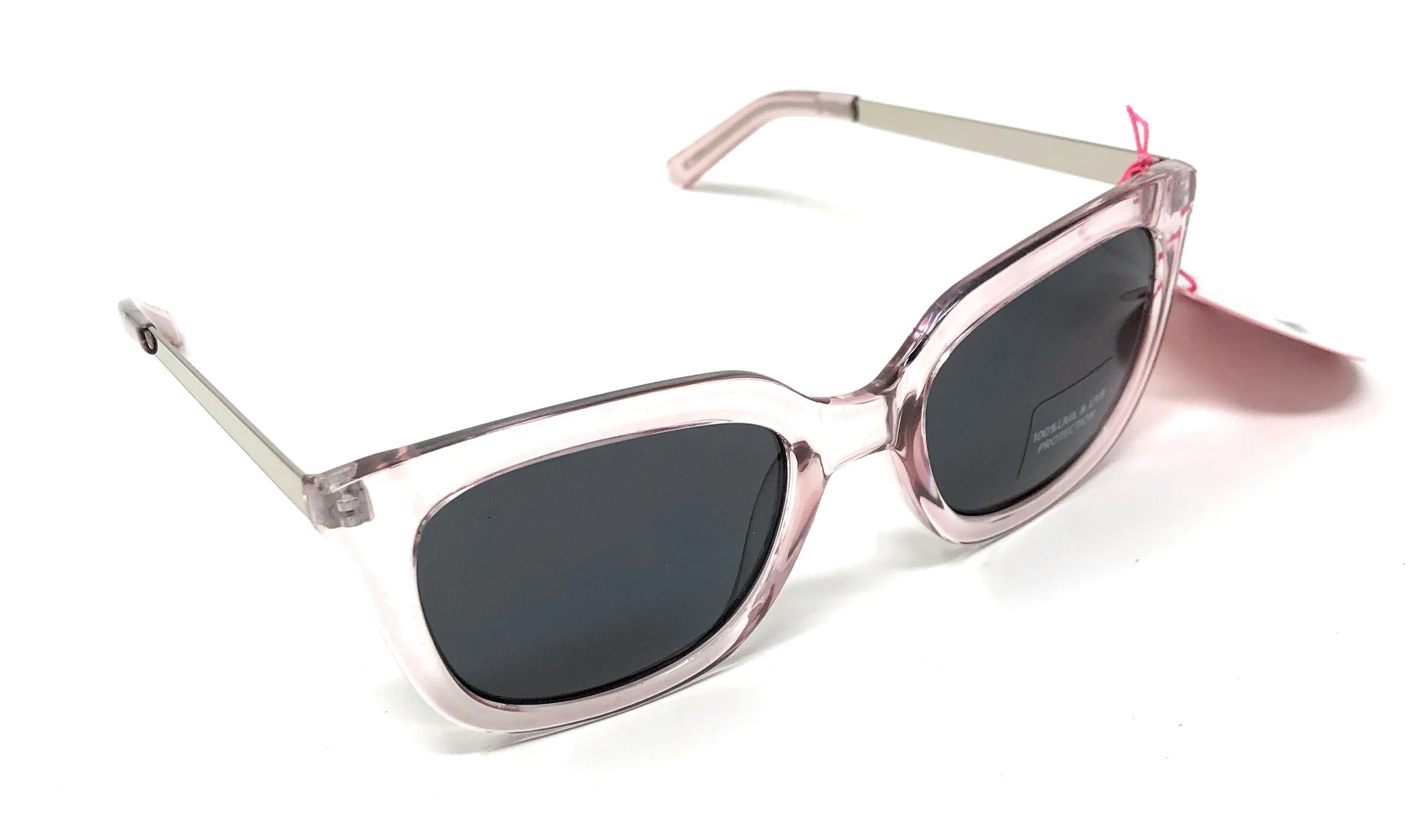 Retro Women's Sunglasses by Boots (model 145J) –  Translucent Rose Frame and Silver Arms with full UV Protection