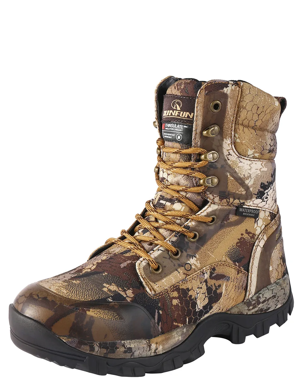 RUNFUN Men's 8" Waterproof Hunting Shoes Camo Tactical Military Boot RF2304-8OT2