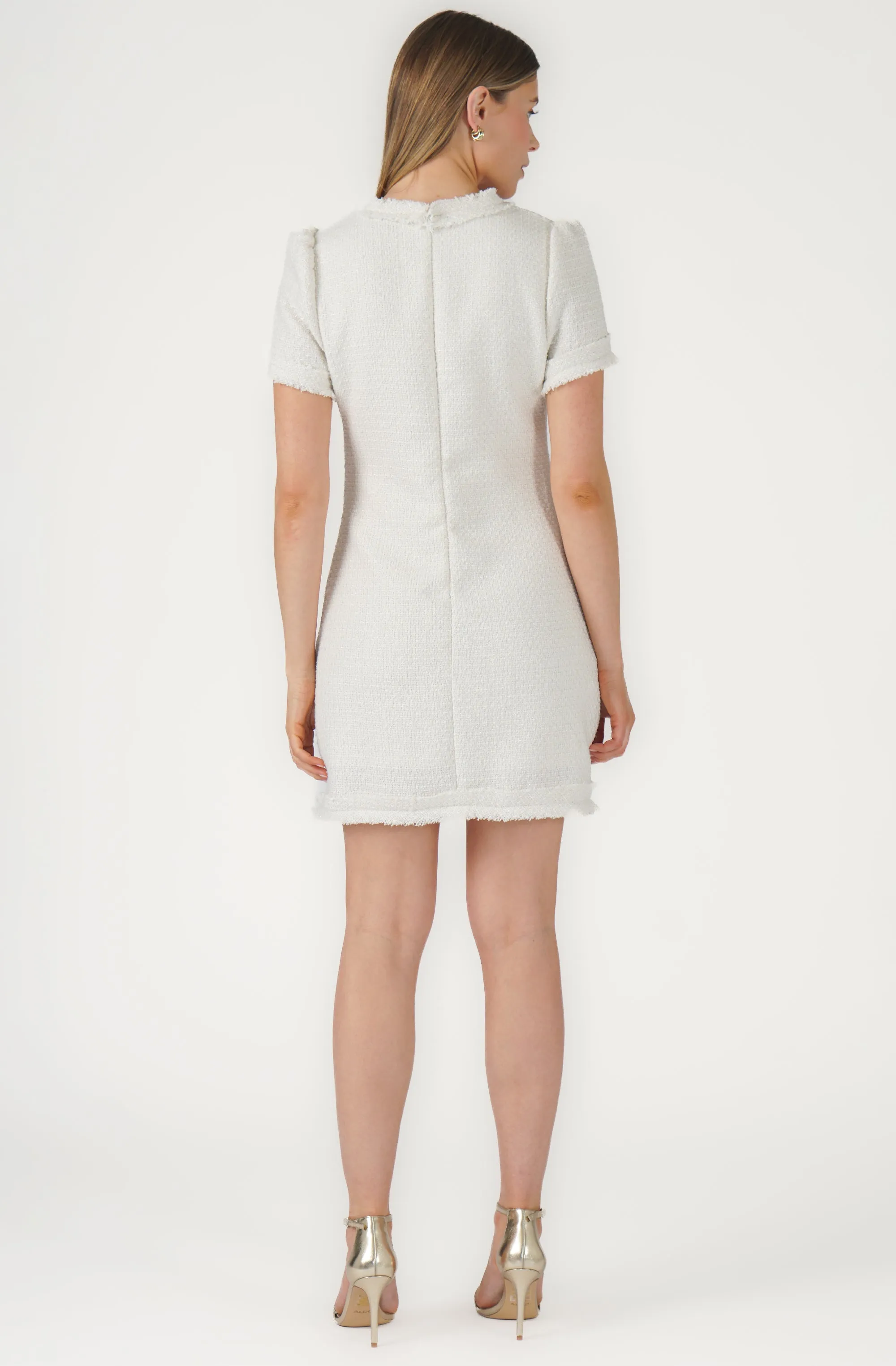 Short Sleeve Lurex Boucle Dress