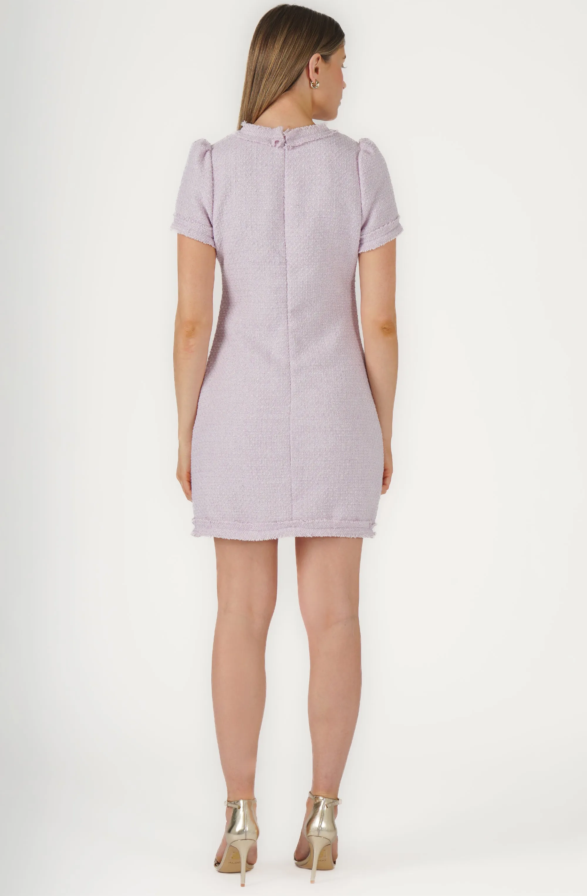 Short Sleeve Lurex Boucle Dress