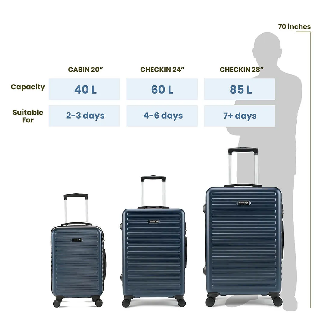 Stark Edge Combo | Blue | Cabin Hard Luggage with Backpack