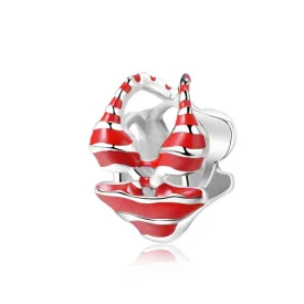 Summer Ready Striped Bikini Charm 925 Sterling Silver