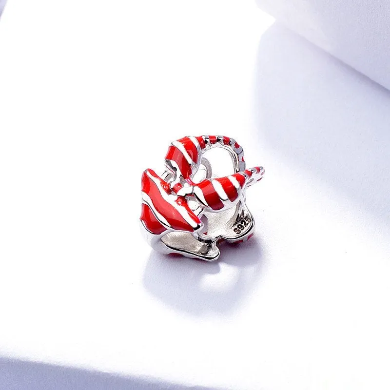 Summer Ready Striped Bikini Charm 925 Sterling Silver