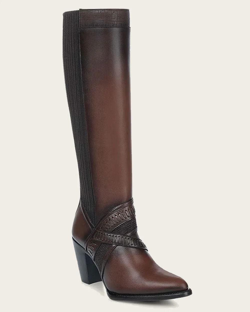 Tall honey brown boot