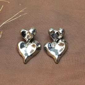 TFC Molten Heart Silver Plated Dangler Earrings