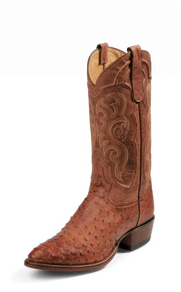 Tony Lama Men's Exotic Cognac Vintage Full Quill Ostrich Boots